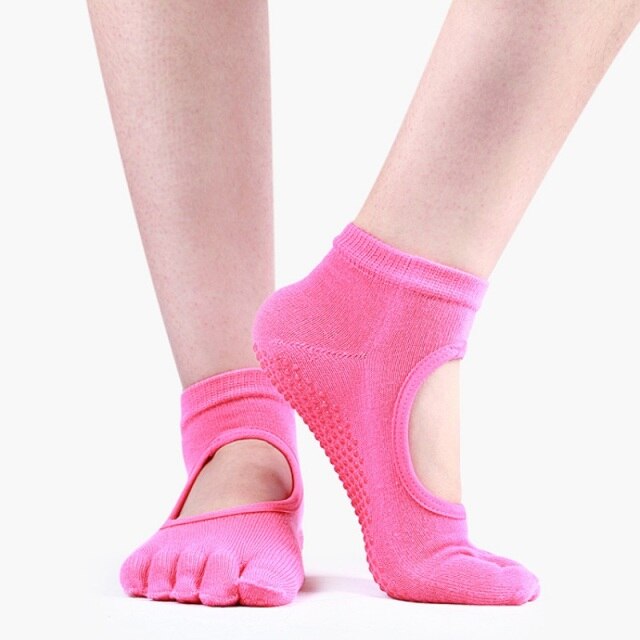 1 Pair Women Non slip Lace-up Yoga Split Toes socks for balance & ballerina style dancing  Yoga