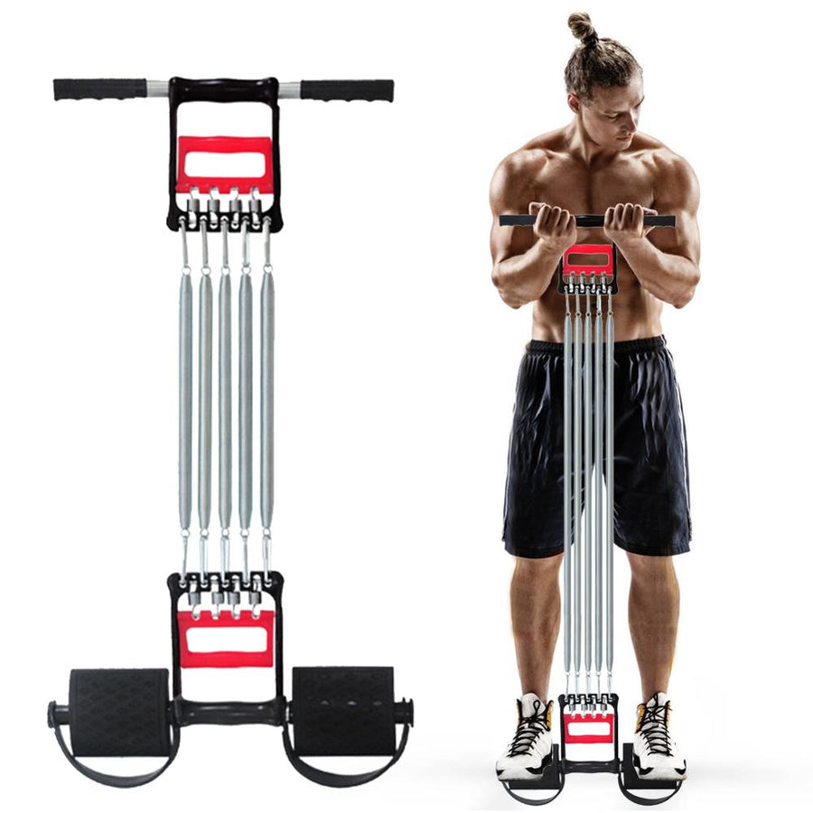 A standing set of recoiling spring ideal for standing curls assist in Developing hands forearms and chest